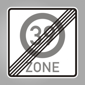 Zone Ende Schild 39 zum 40. Geburtstag, ab 42 x 42 cm