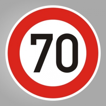 Echtes Verkehrsschild zum 70. Geburtstag, ab 42 cm ø